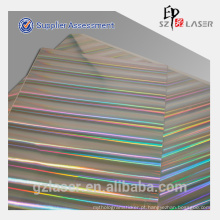 Arco-íris colorido holográfico papel metalizado para impressão e embalagem